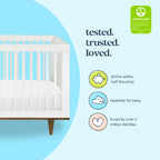 W4901WL,DaVinci,Marley 3-In-1 Convertible Crib in White Finish and Walnut Legs
