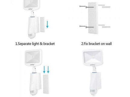 Impex 14" High White Solar Hybrid LED Flood Spot Light