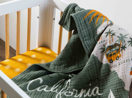 T26936,Babyletto,Golden Hour Muslin Mini Crib Sheet in GOTS Certified Organic Cotton