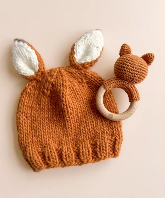 Fox Cotton Rattle Teether