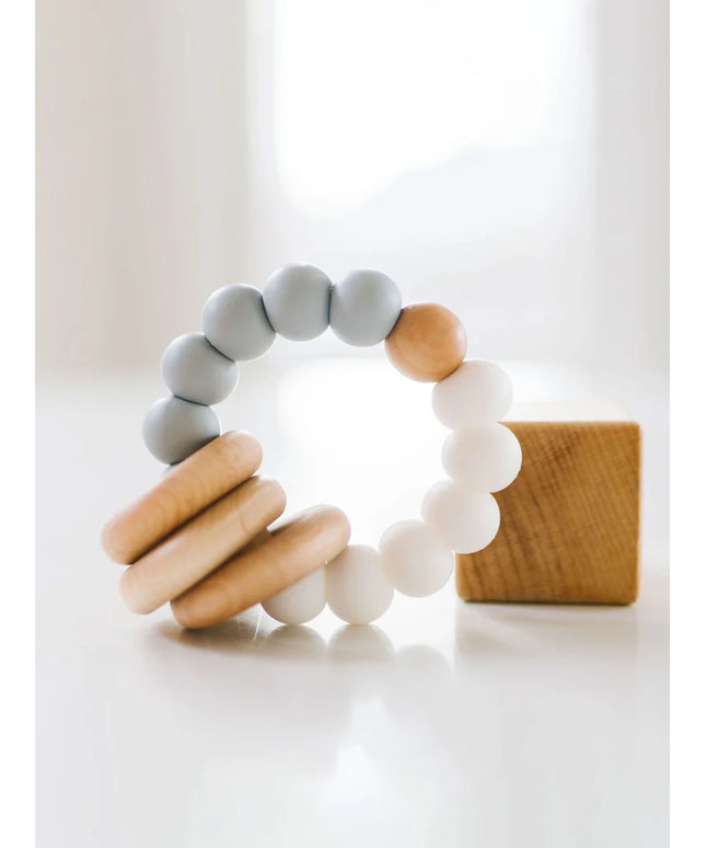 Silicone + Wood Teether Ring