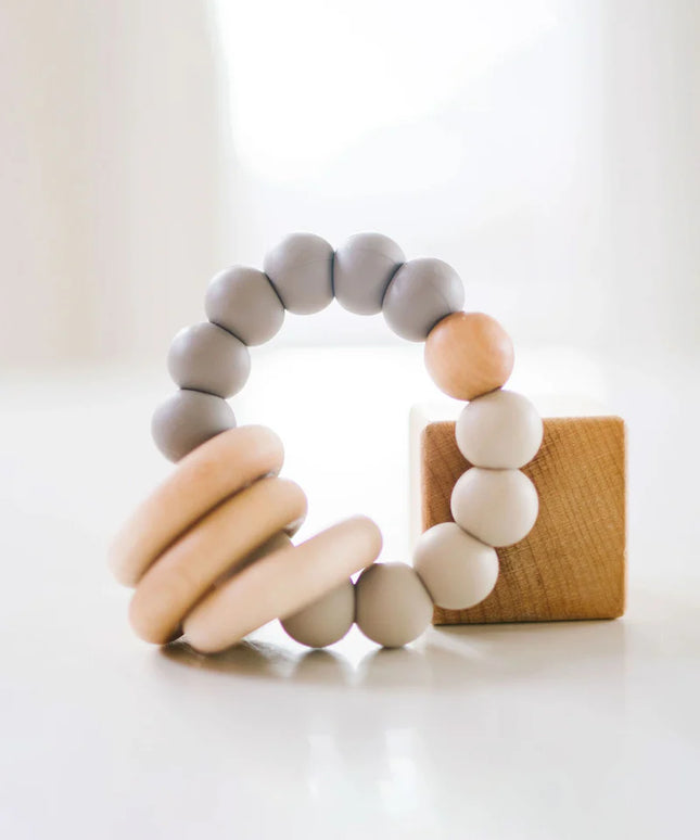 Silicone + Wood Teether Ring