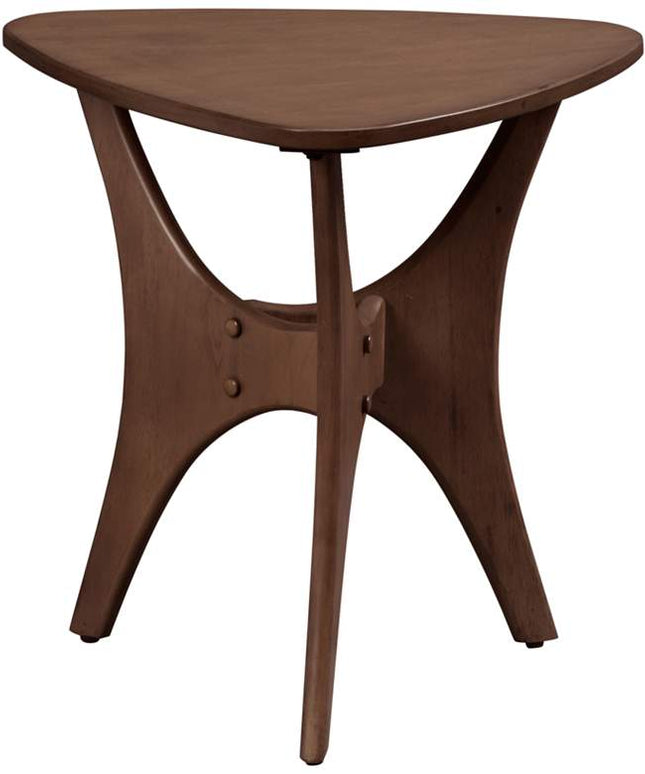 INK + IVY Blaze 21" Wide Warm Pecan Triangular Accent Table