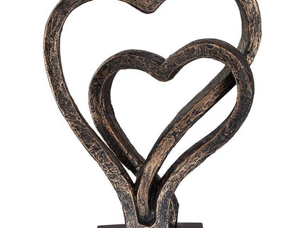 Interlocking Hearts 11 3/4" High Bronze Finish Sculpture