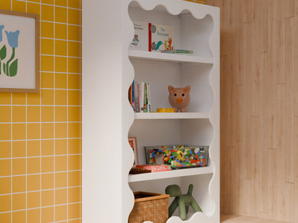 M31111W,Babyletto Kids,Lido Wave Bookcase in White