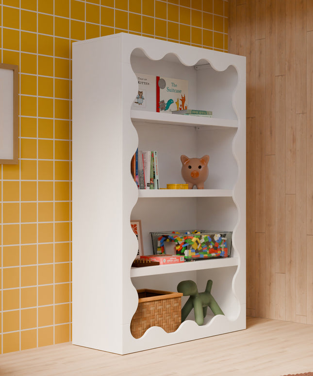 M31111W,Babyletto Kids,Lido Wave Bookcase in White