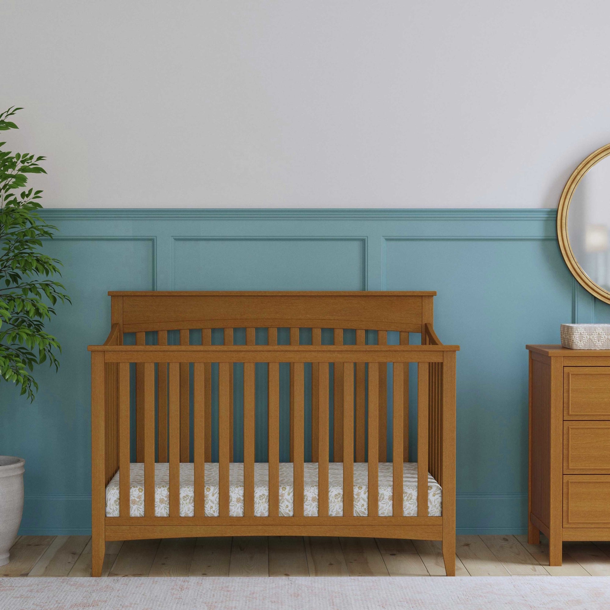 M9301CT,DaVinci,Grove 4-in-1 Convertible Crib In Chestnut Finish