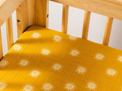 T26934,Babyletto,Golden Hour Muslin All-Stages Bassinet Sheet in GOTS Certified Organic Cotton