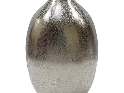 Iris 13 3/4" High Silver Streak Round Decorative Vase