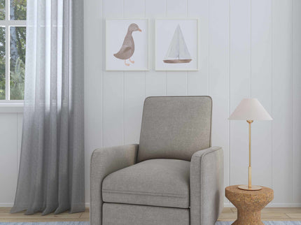 M19387PGEW,DaVinci,Penny Swivel Recliner in Performance Grey Eco-Weave