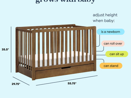 F11951L,Carter's,Colby 4-in-1 Convertible Crib w/ Trundle Drawer in Walnut