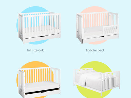 F11951W,Carter's,Colby 4-in-1 Convertible Crib w/ Trundle Drawer in White