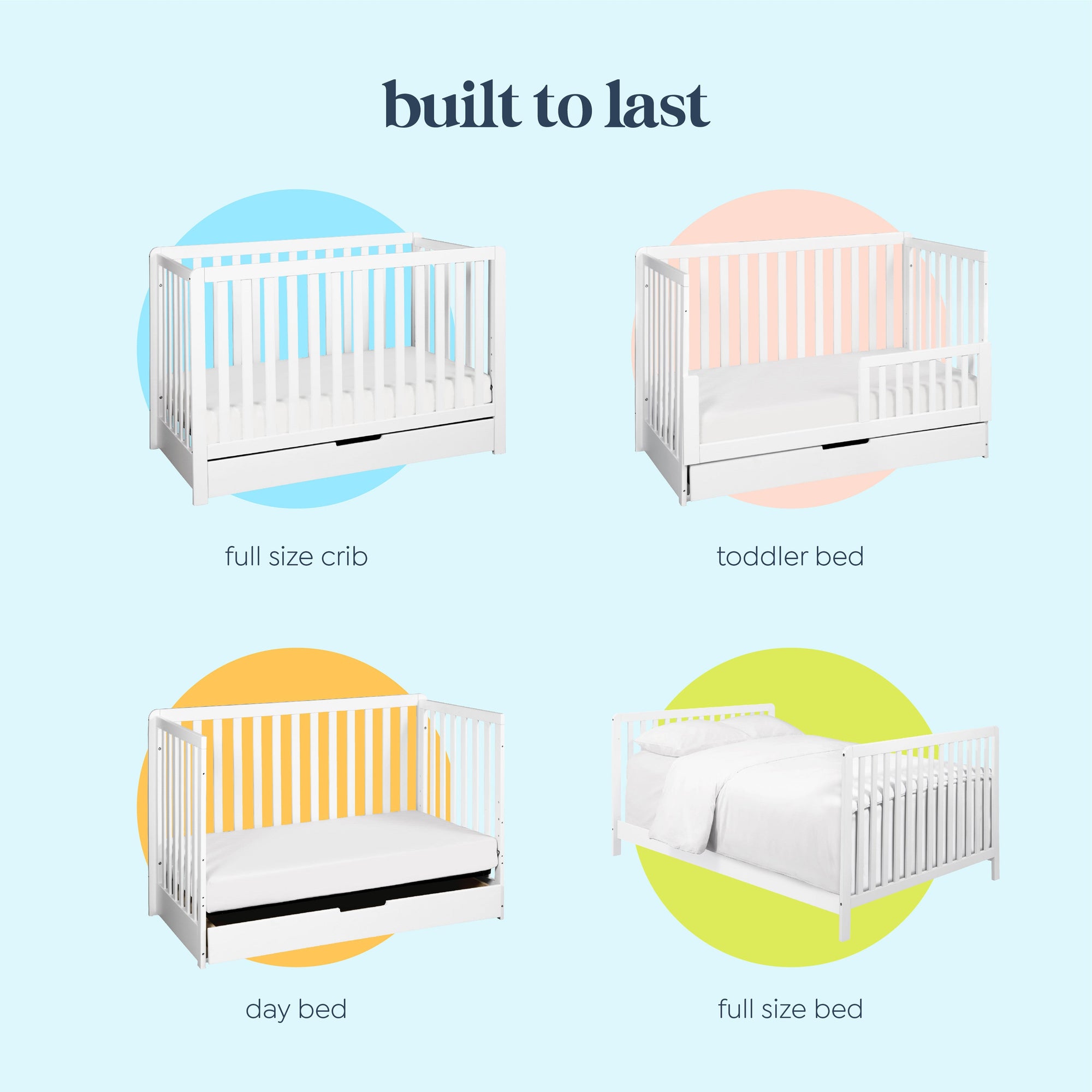 F11951W,Carter's,Colby 4-in-1 Convertible Crib w/ Trundle Drawer in White