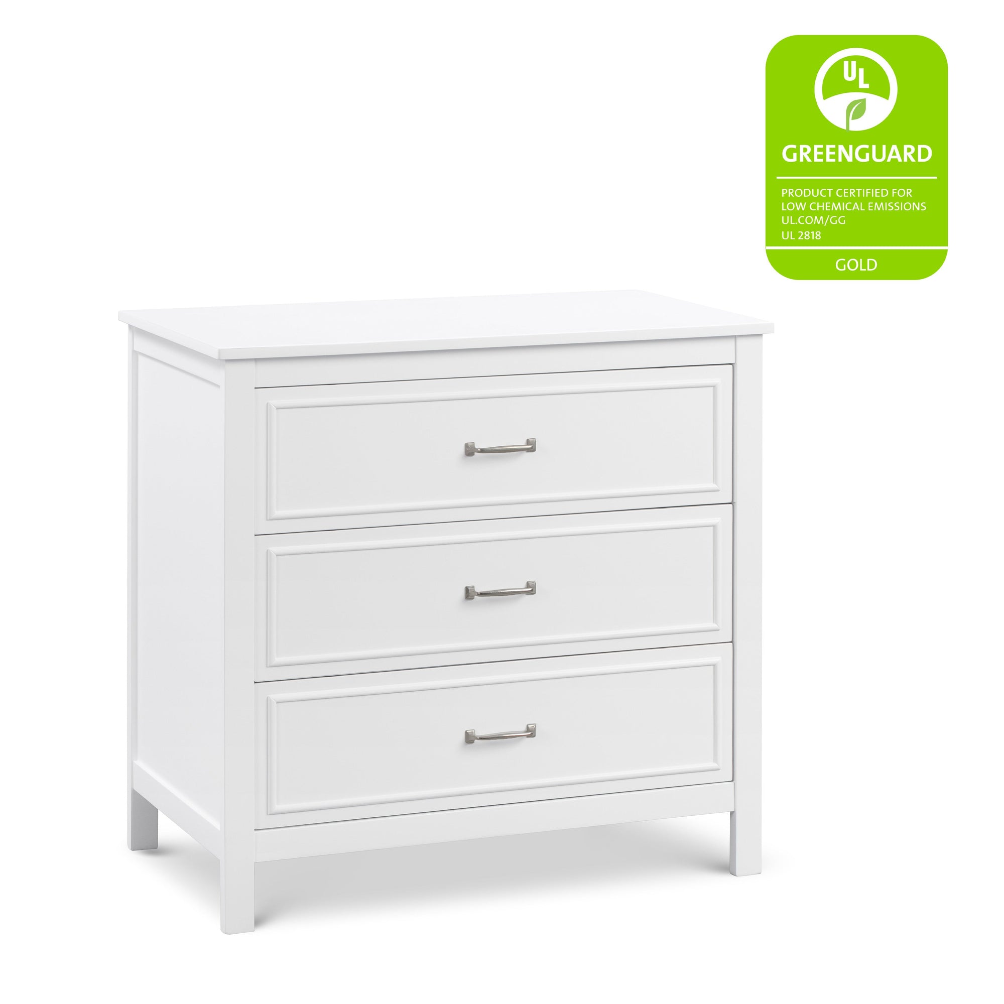 M12823W,DaVinci,Charlie 3-Drawer Dresser in White