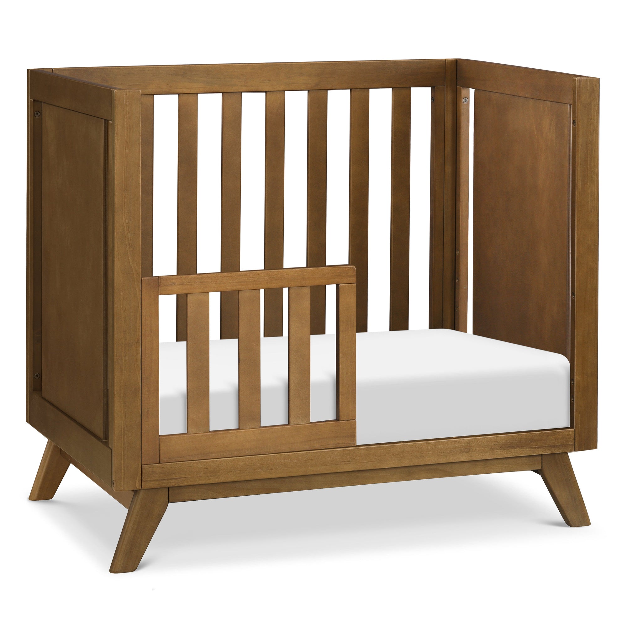 M22598L,DaVinci,Otto 3-in-1 Convertible Mini Crib with 4 Mattress in Walnut