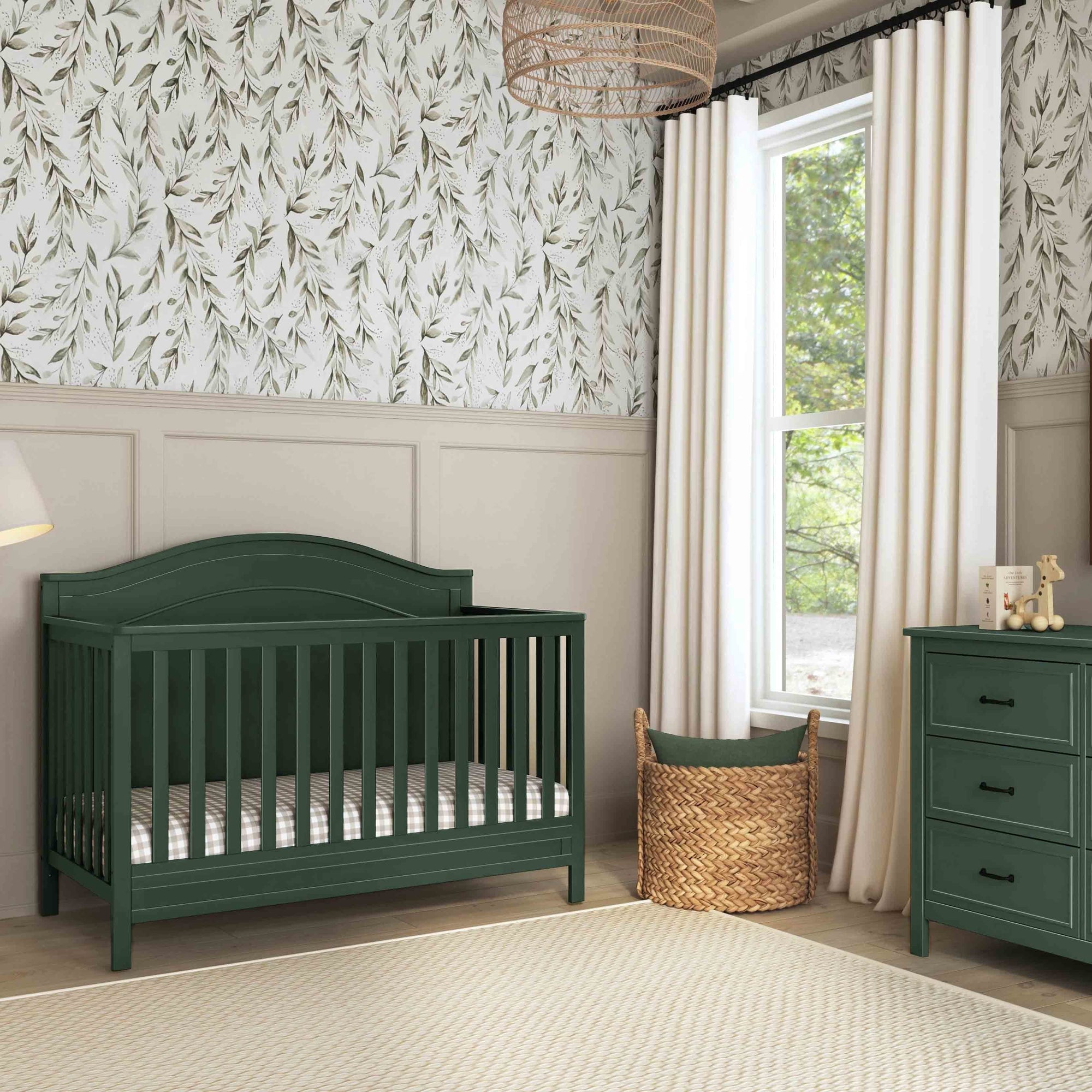 M12801FRGR,DaVinci,Charlie 4-in-1 Convertible Crib in Forest Green
