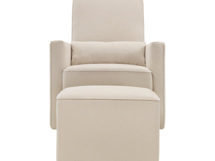 M11687CM,DaVinci,Olive Glider and Ottoman in Cream Finish w/Cream Piping