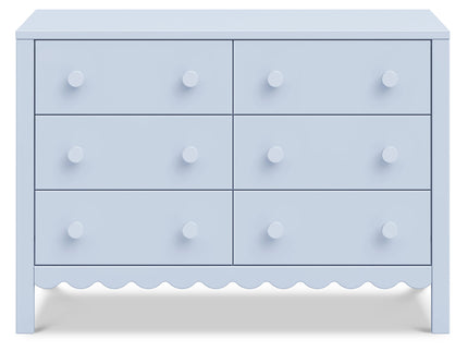 M27826PB,DaVinci,Sammy Scallop 6-Drawer Dresser in Powder Blue