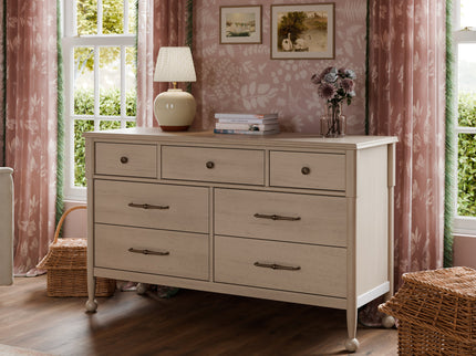 M31416WP,Namesake,Alouette 7-Drawer Assembled Dresser in Washed Pine