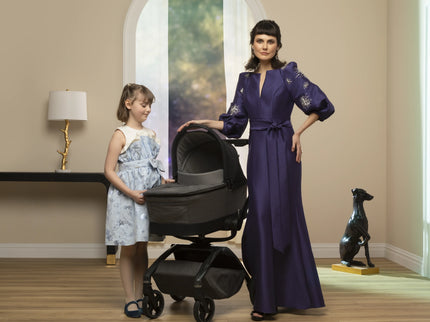 Tana 360° Rotating Modular Stroller with Carriage Accessory in Onyx Heritage