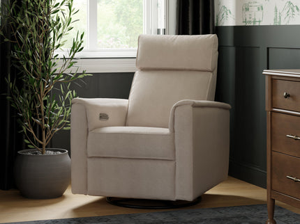 M17186PBEW,Namesake,Willa Plus Power Glider Recliner w/ Power Headrest in Performance Beach Eco-Weave