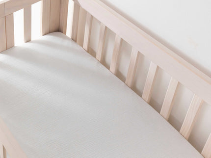 T29436,Babyletto,Plain White Muslin Mini Crib Sheet in GOTS Certified Organic Cotton
