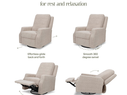 M22287EGS,Namesake,Crewe Recliner and Swivel Glider in Earl Grey Shearling