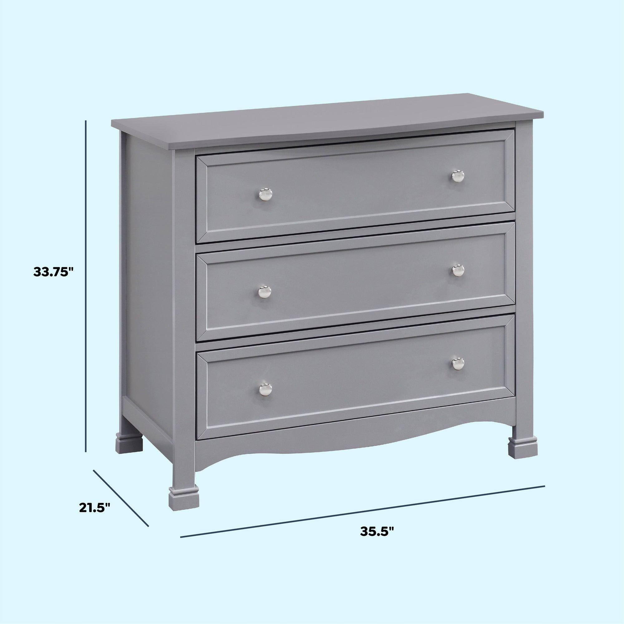 M5523G,DaVinci,Kalani 3-Drawer Dresser in Grey Finish