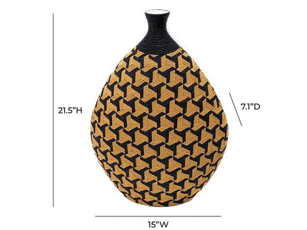Jahia 21 1/2" High Natural Black Geometric Decorative Vase