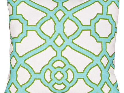 Jaipur Veranda Gate Green 18" Square Indoor-Outdoor Pillow