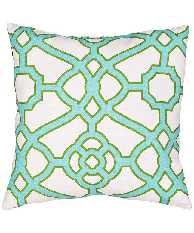 Jaipur Veranda Gate Green 18" Square Indoor-Outdoor Pillow
