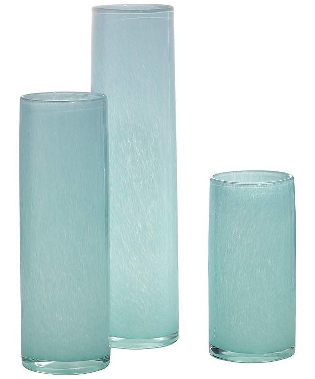 Jamie Young Gwendolyn Sky Blue Glass Vases Set of 3