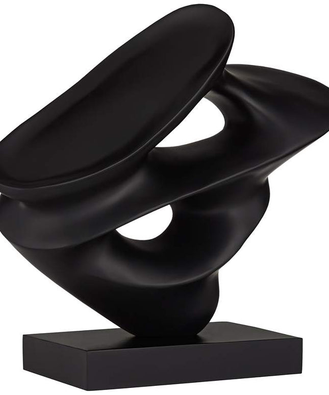 Janet 14 1/2" Wide Black Abstract Sculpture