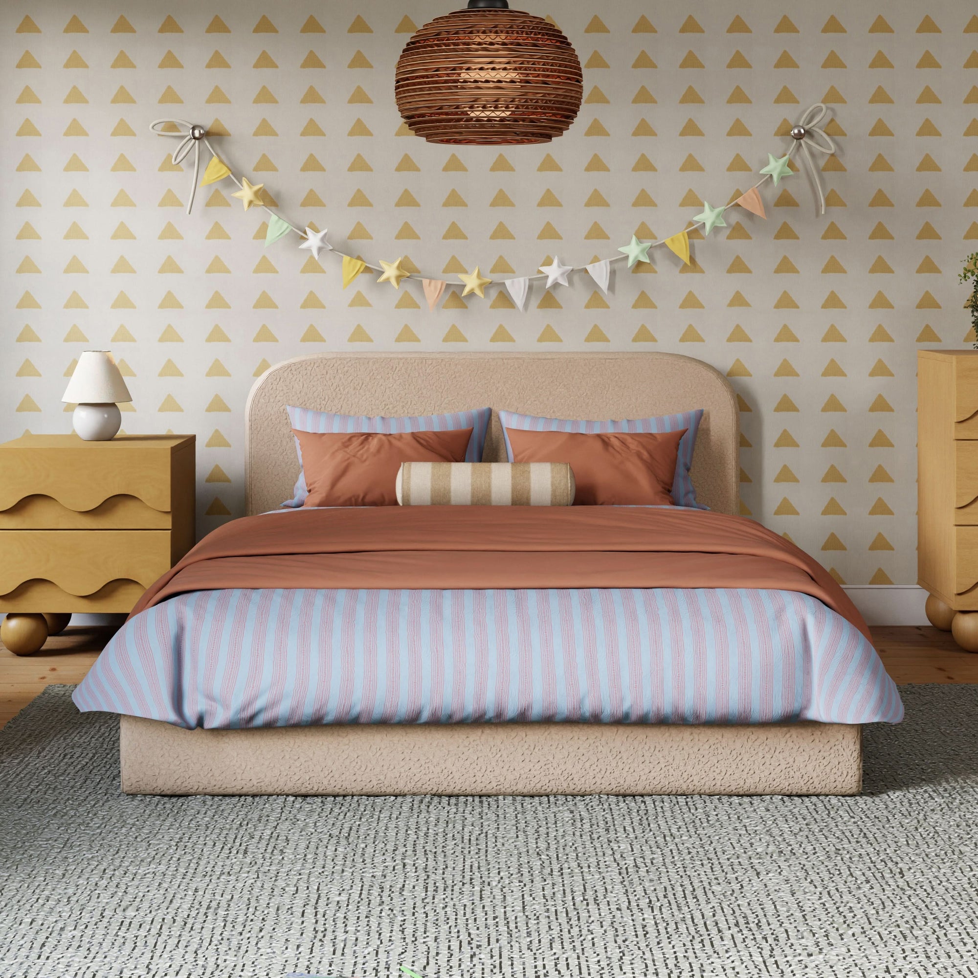 M31296CSG,Babyletto Kids,Nara Full Bed in Chai Shearling