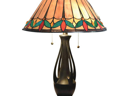 Jardin Dark Antique Bronze Art Glass Accent Table Lamp