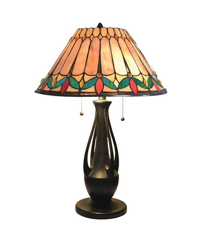 Jardin Dark Antique Bronze Art Glass Accent Table Lamp