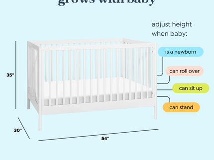 M25101W,DaVinci,Birdie 3-in-1 Convertible Crib in White