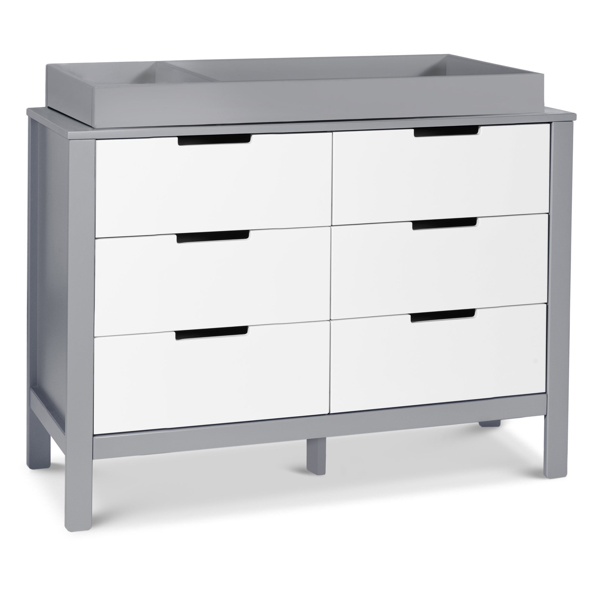 F11926GW,Carter's,Colby 6-Drawer Double Dresser in Grey and White