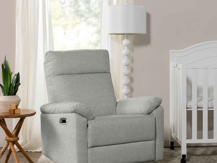 M24388FTG,DaVinci,Suzy Electronic Swivel Recliner in Frost Grey