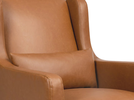 M22187TANG,Babyletto,Wally Swivel Glider in Tan Vegan Leather w/Gold Base