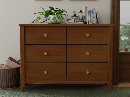 M10326CTN,Babyletto,Sprout 6-Drawer Double Dresser in Chestnut and Natural