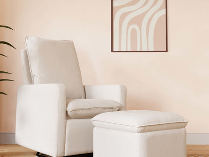 M20987PCMEW,Babyletto,Cali Pillowback Swivel Glider in Performance Cream Eco-Weave