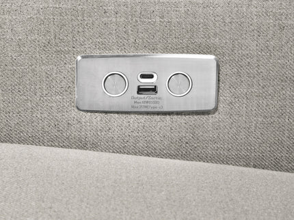 B17787PGET,Monogram by Namesake,Monroe Pillowback Power Recliner in Performance Grey Eco-Twill