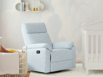 M24387HBL,DaVinci,Suzy Swivel Recliner in Heathered Blue