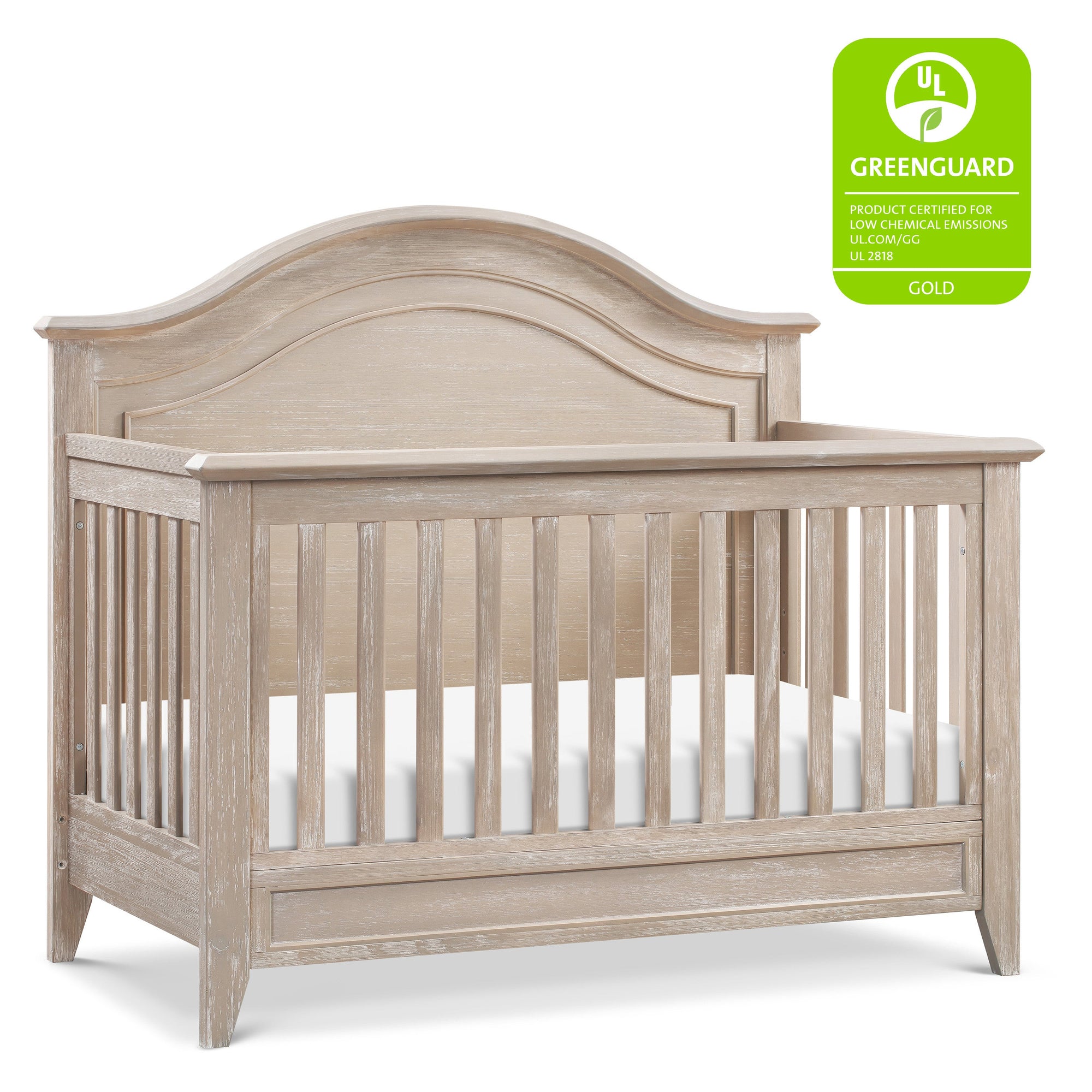 M34401SDB,Monogram by Namesake,Beckett Rustic 4-in-1 Convertible Curve Top Crib in Sandbar