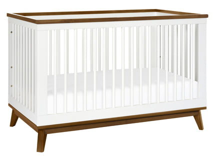 M5801WNL,Babyletto,Scoot 3-in-1 Convertible Crib w/ToddlerBed Conversion Kit in White/NaturalWalnut