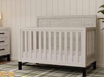 B25801WDF,Monogram by Namesake,Newbern 4-in-1 Convertible Crib in White Driftwood