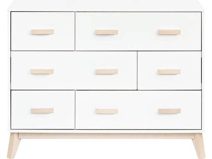 M5826WNX,Babyletto,Scoot 6-Drawer Dresser in White/Washed Natural