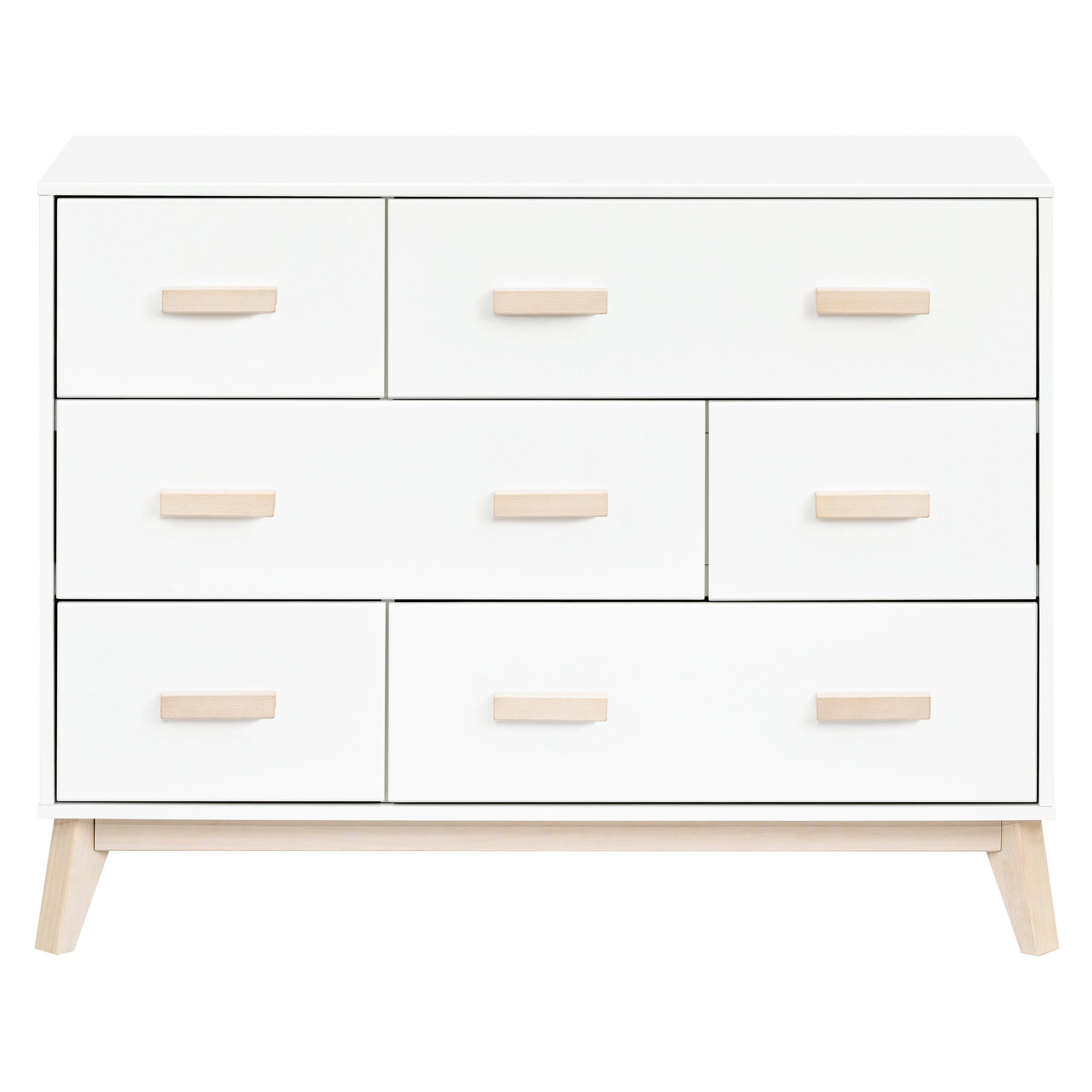M5826WNX,Babyletto,Scoot 6-Drawer Dresser in White/Washed Natural