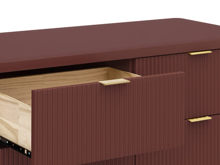 M26716CR,Namesake,Brimsley Tambour 6-Drawer Assembled Dresser in Crimson